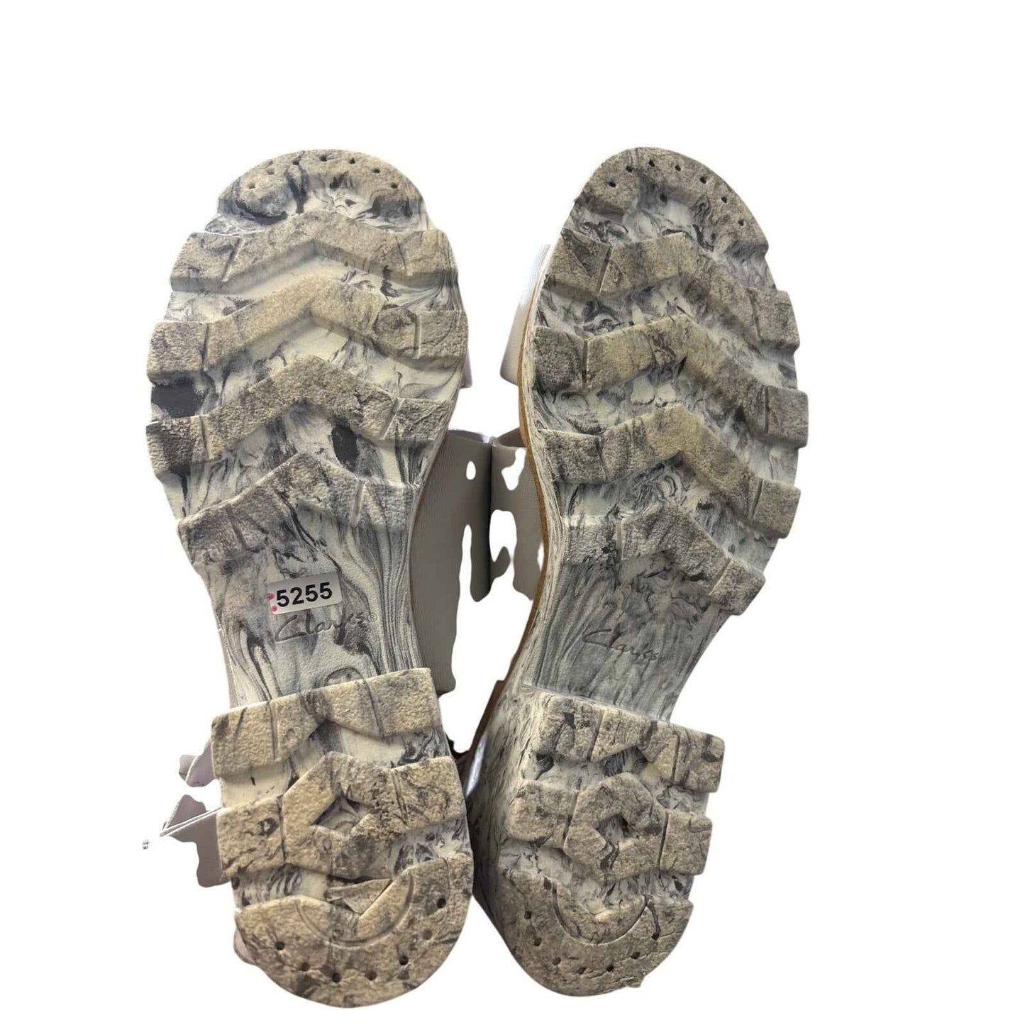 Clarks Gray Wedges w Back Ankle Buckle sz 9