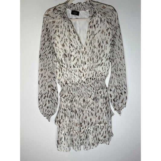 VICI Off White Long Sleeve V-Neck Blouson Dress Sz S