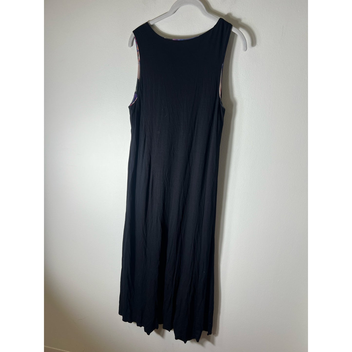 Nally & Milly Reversible Black/Floral Mesh Sleeveless Maxi Dress Sz L