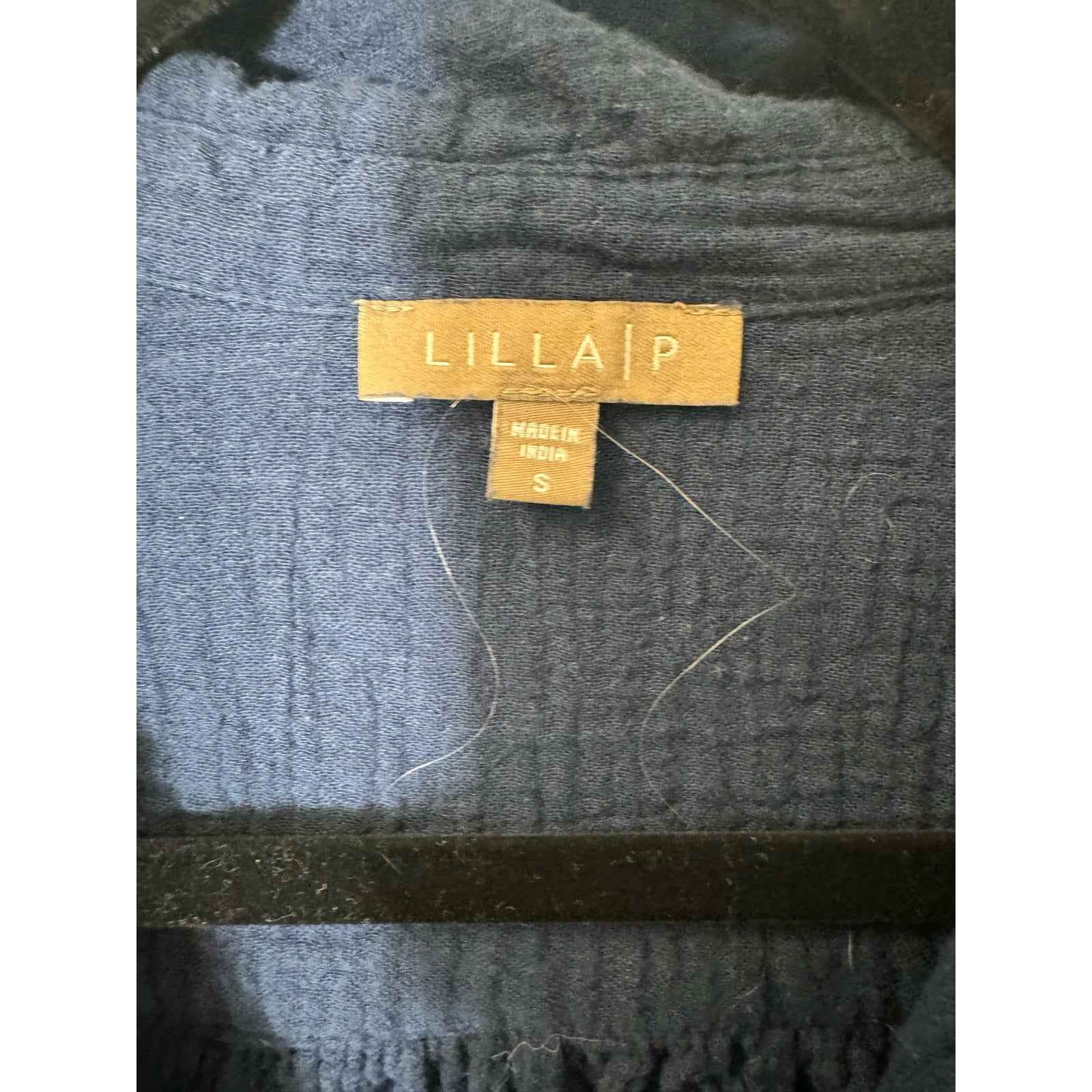 Lilla P Blue Sleeveless Mini Shirt Dress Sz S