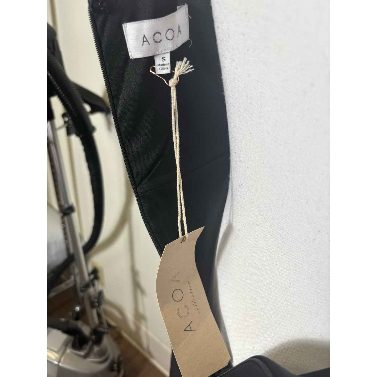 NWT Acoa Black Cutout Midi Dress Sz S