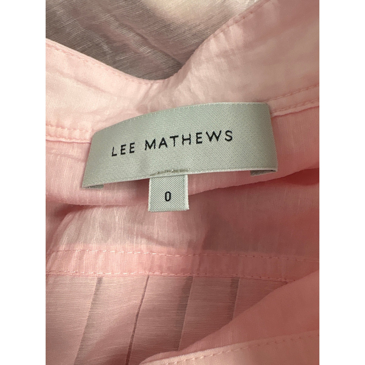 Lee Mathews Pink Front Pleat Hi Low Hem Long Sleeve Shirt Sz 0