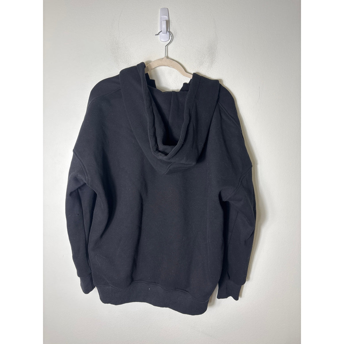 No Brand Black V Neck Pullover Hoodie Sz L
