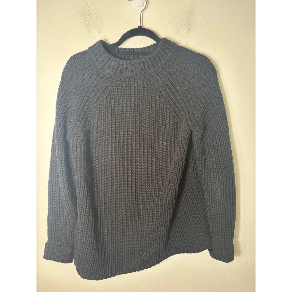 Goodthreads Black Large Knit Long Sleeve Cotton Sweater Sz S