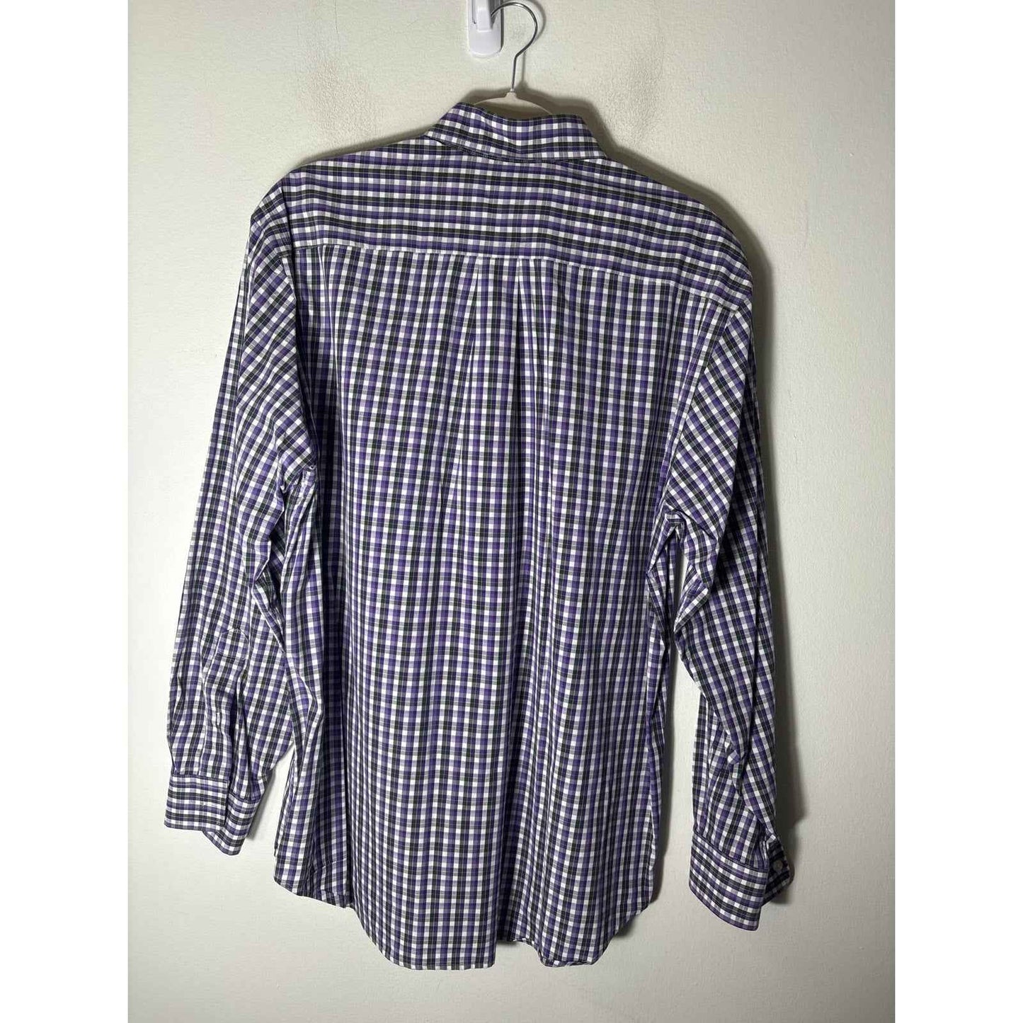 Men's Vineyard Vines Purple Green and White Plaid Tucker Shirt Sz Mq