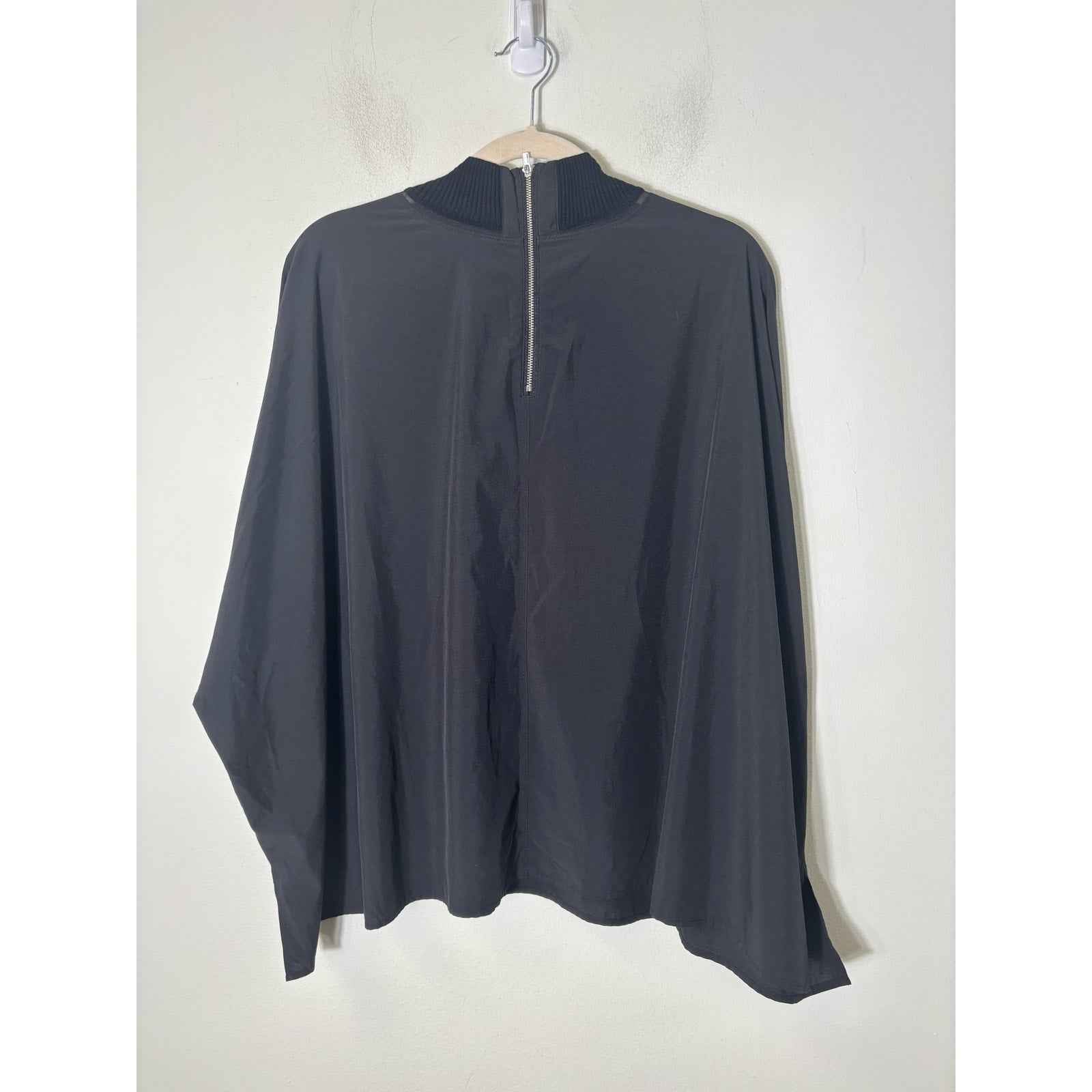 Athleta Black Mock Neck Poncho Style Top Sz M