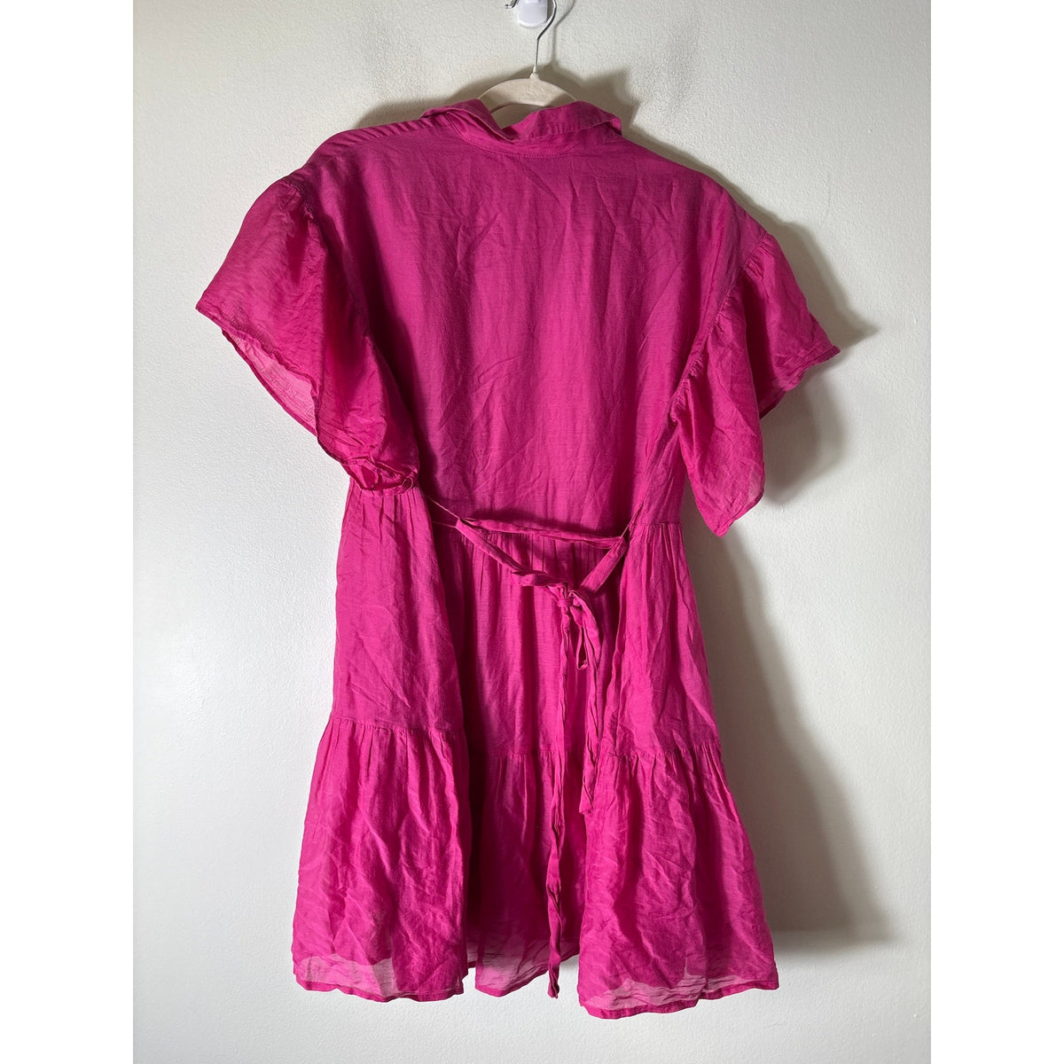 Marella Hot Pink Flutter Sleeve Baby Doll Dress Sz S