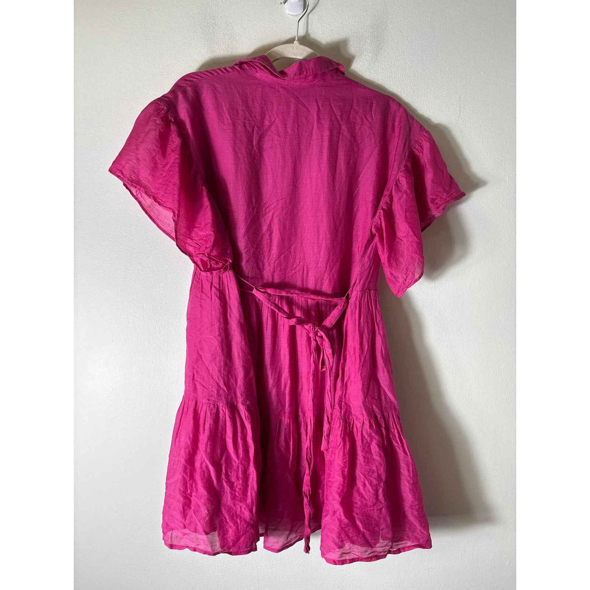 Marella Hot Pink Flutter Sleeve Baby Doll Dress Sz S