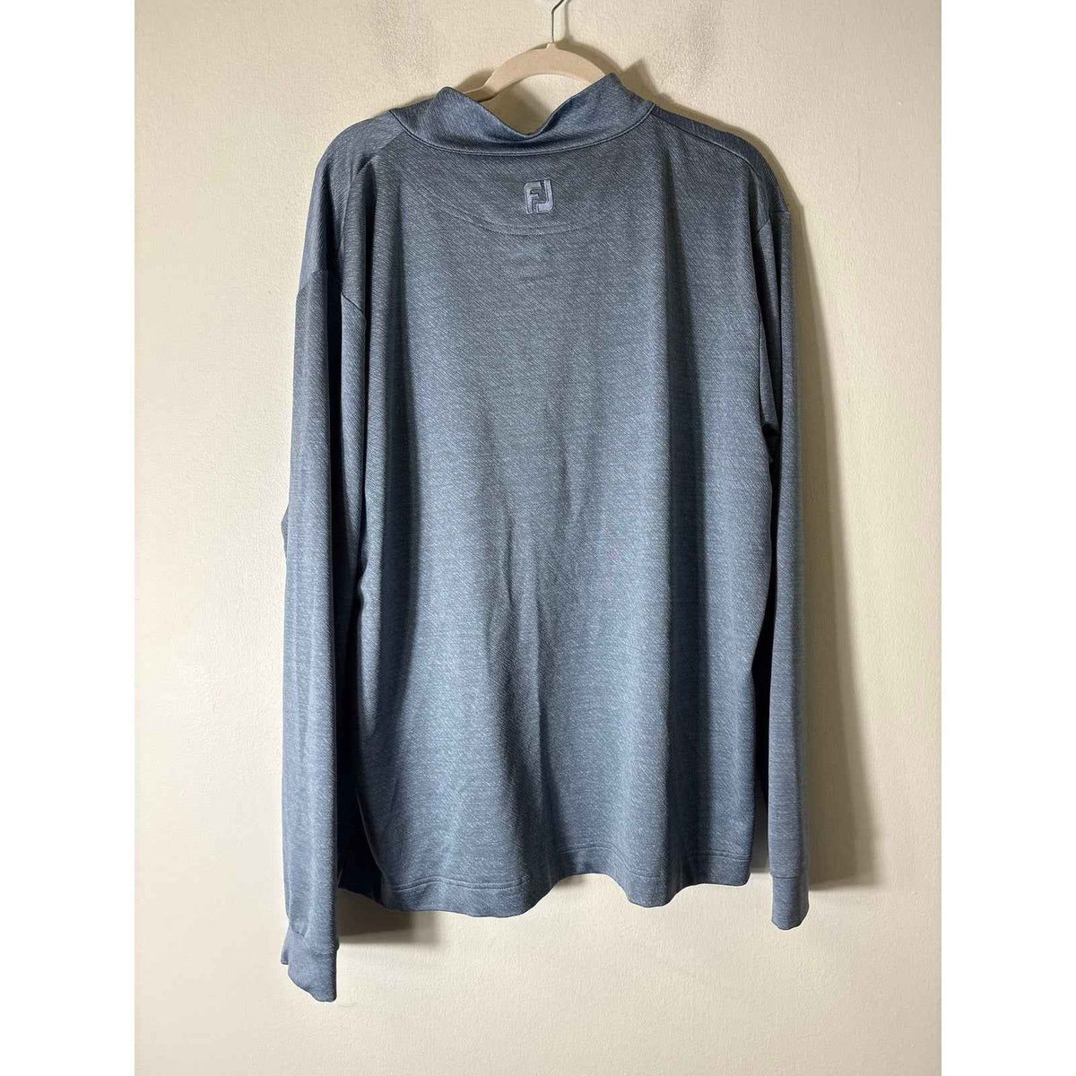 Men's Foot Joy Gray Blue Long Sleeve Quarter Zip Pullover Sz XL