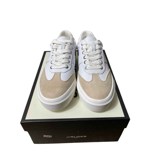 NIB J/Slides Tan White Fashion Lace Up Sneaker Sz 8