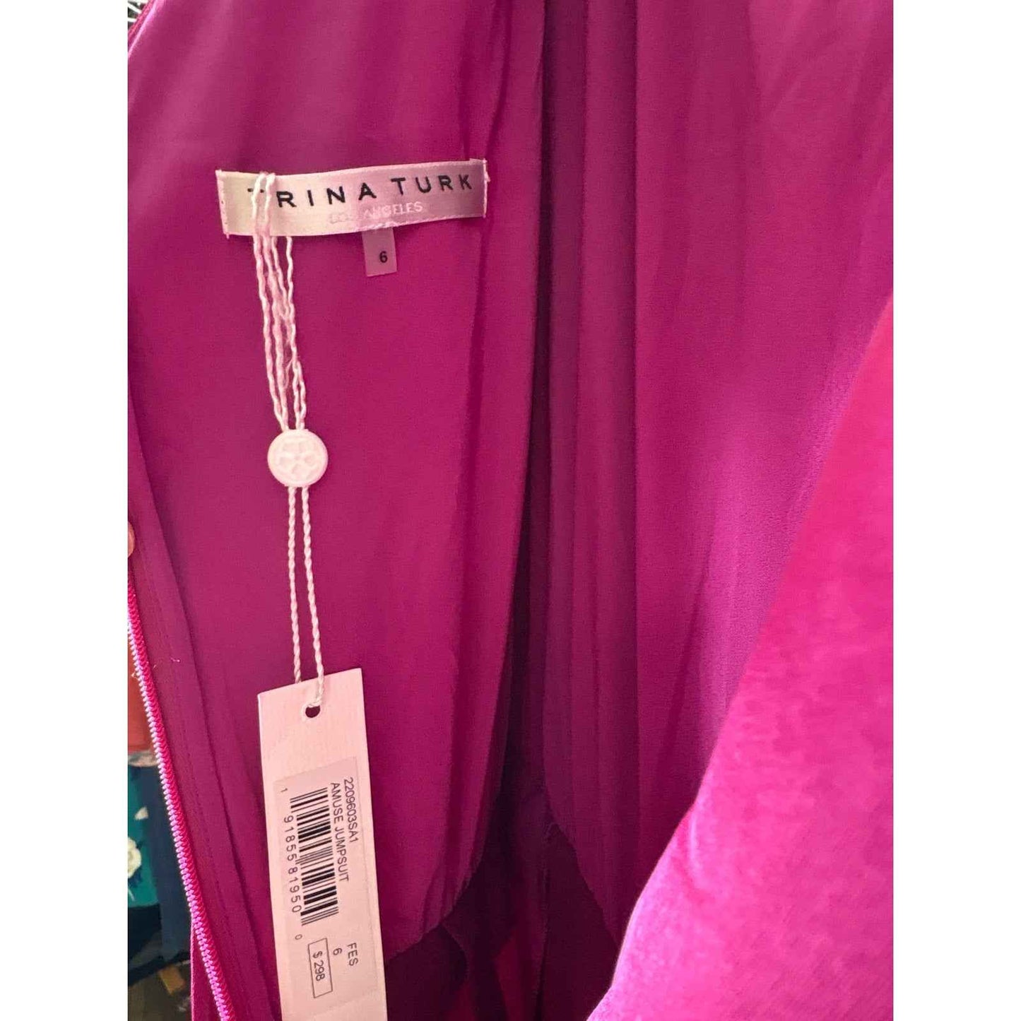 NWT Trina Turk Deep Pink Amuse Jumpsuit Sz 6