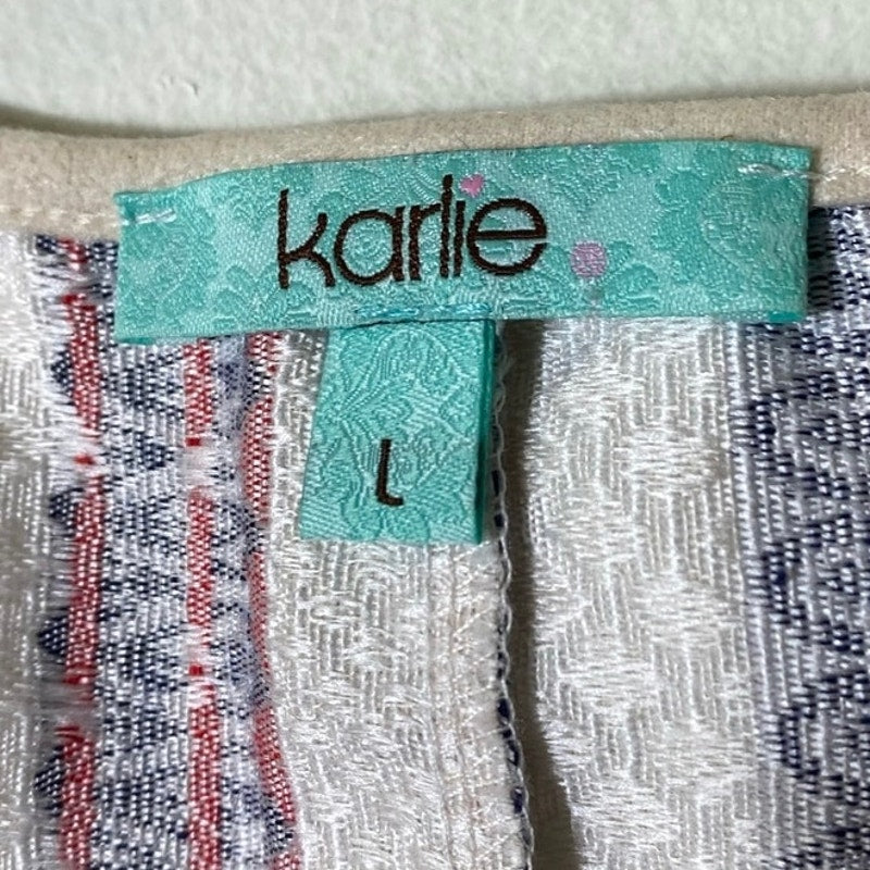 Karlie Red/White/Blue Sleeveless Tunic Sz L