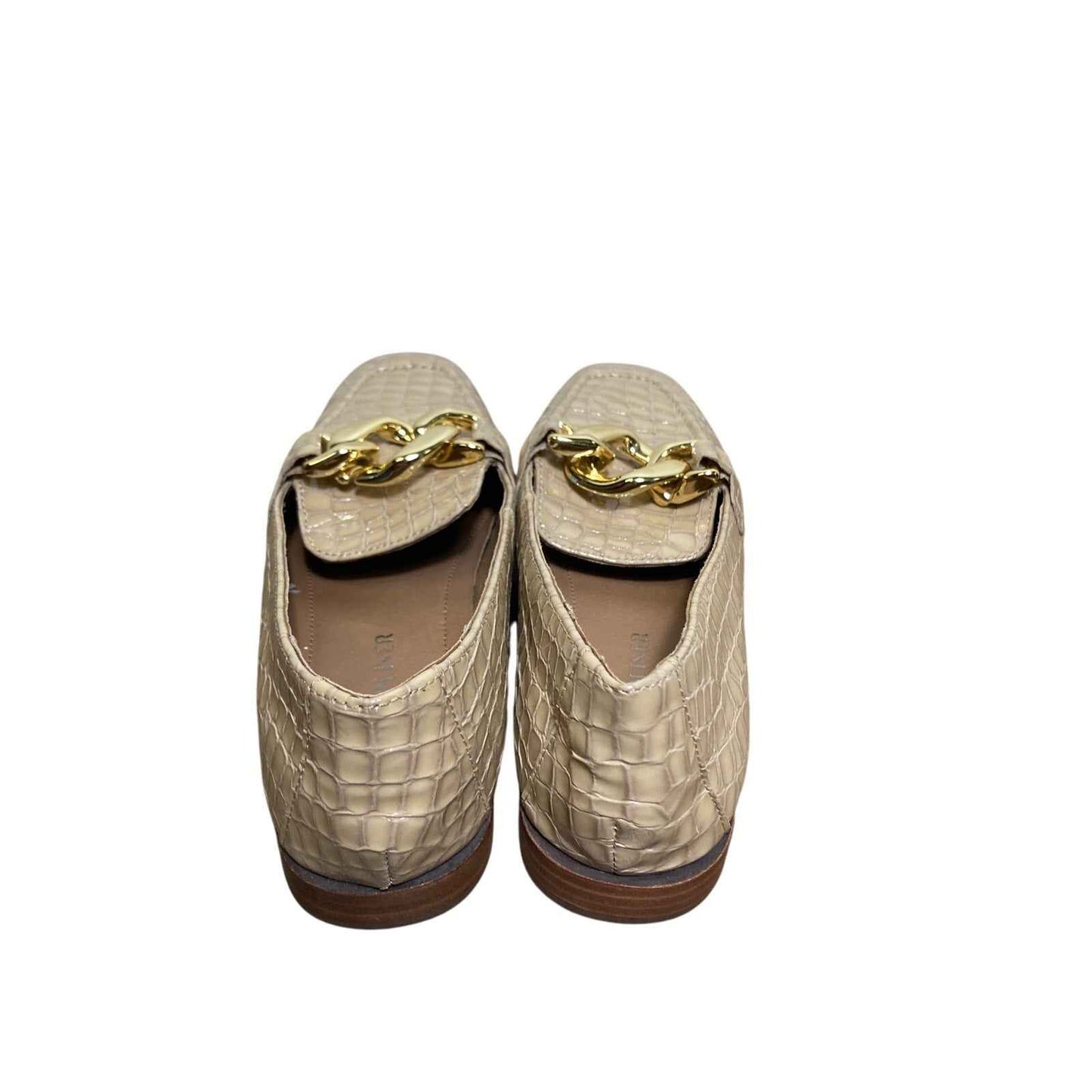 Donald Pliner Bristol Beige Patent Faux Croc Loafers Sz8