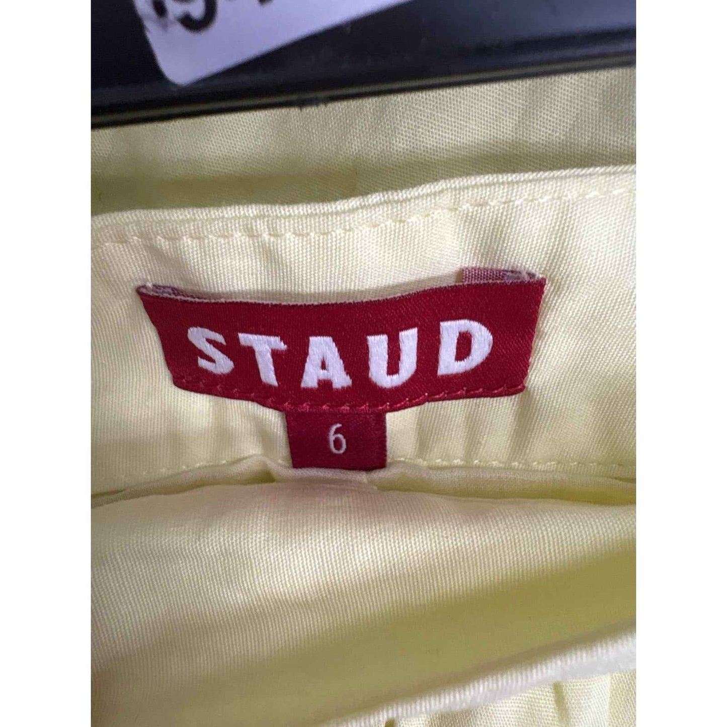 Staud Lemon Yellow Cotton A-Line Mini Skirt Sz 6