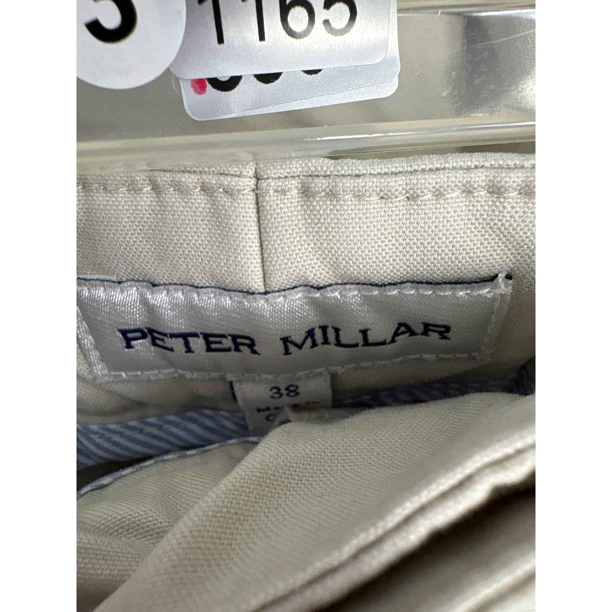 Peter Millar Light Khaki Classic Fit Cotton Shorts Sz 38