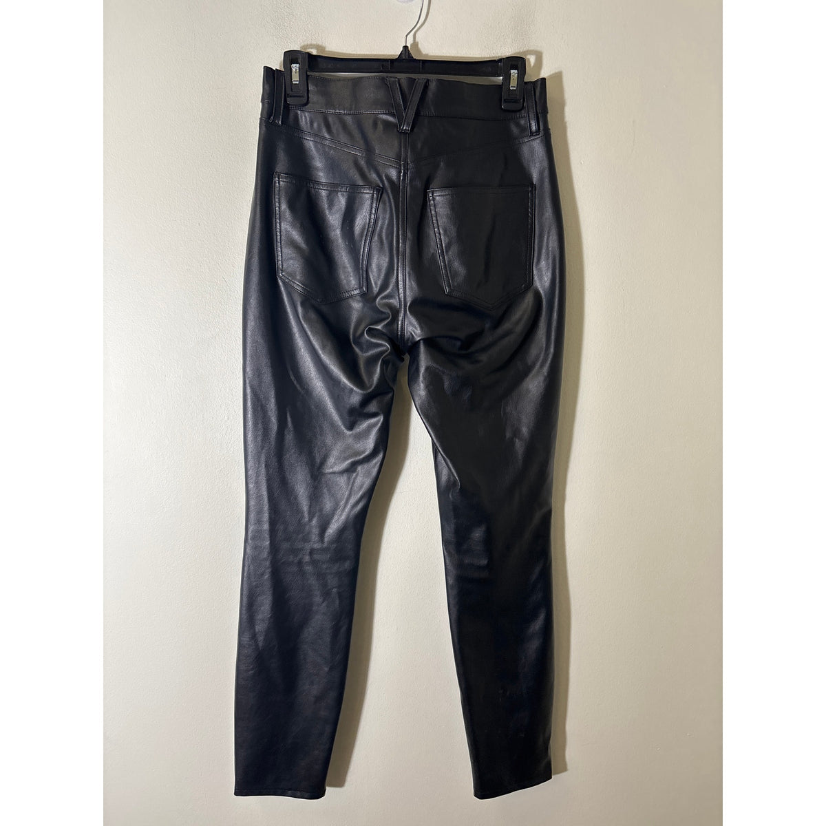 Veronica Beard Black Faux Leather Maera Skinny High Rise Jeans Sz 28/6
