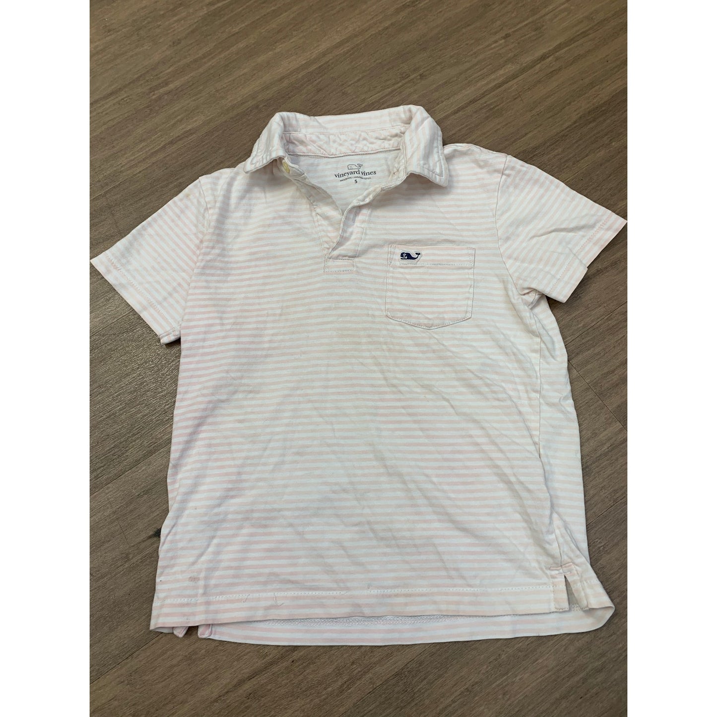 Boy's Bundle of 5 Vineyard Vines/Johnnie O Cotton Striped Golf Shirts Sz 5 and 6