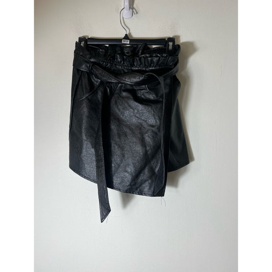 Blue Blush Black Faux Leather Skort Sz M
