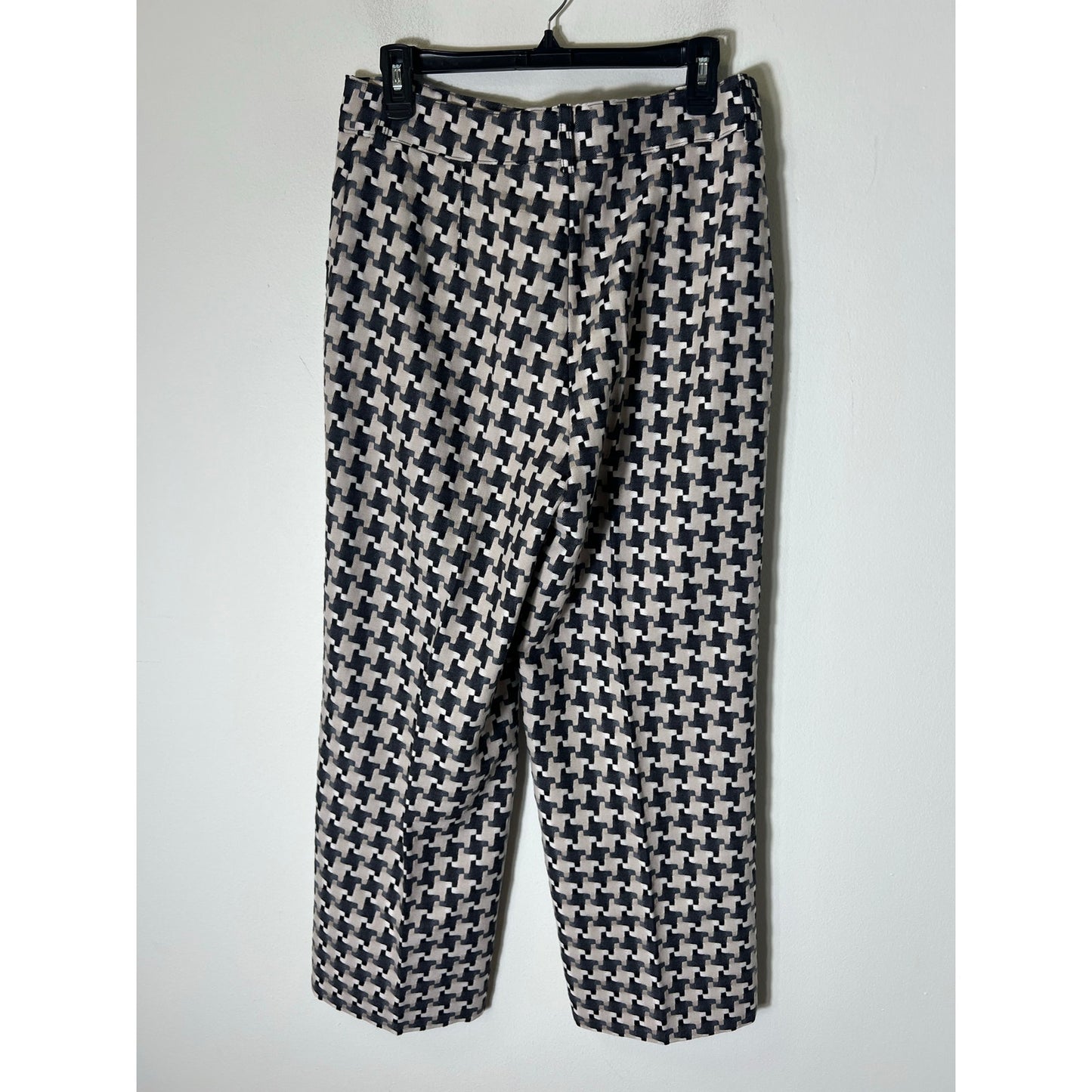 Akris Wool Blend Black/Cream/Gray Slacks Sz 8