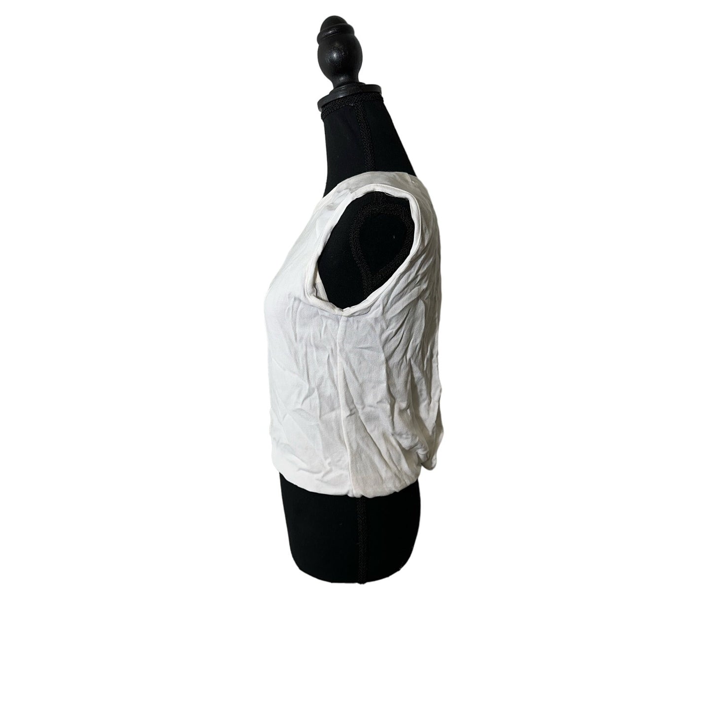 ALC White Cropped Shell With Peekaboo Back Sz 10