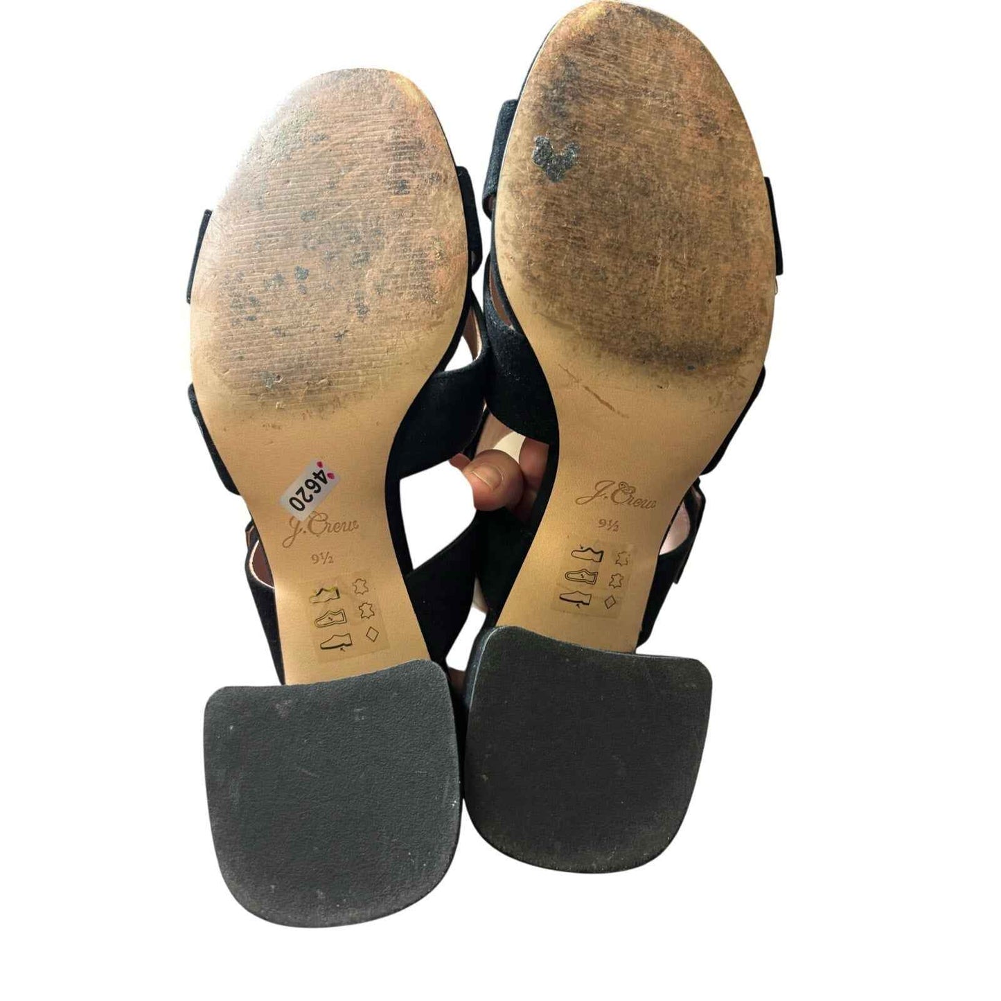 J.Crew Back Suede Criss Cross Gold Buckle Sandals Sz 9.5