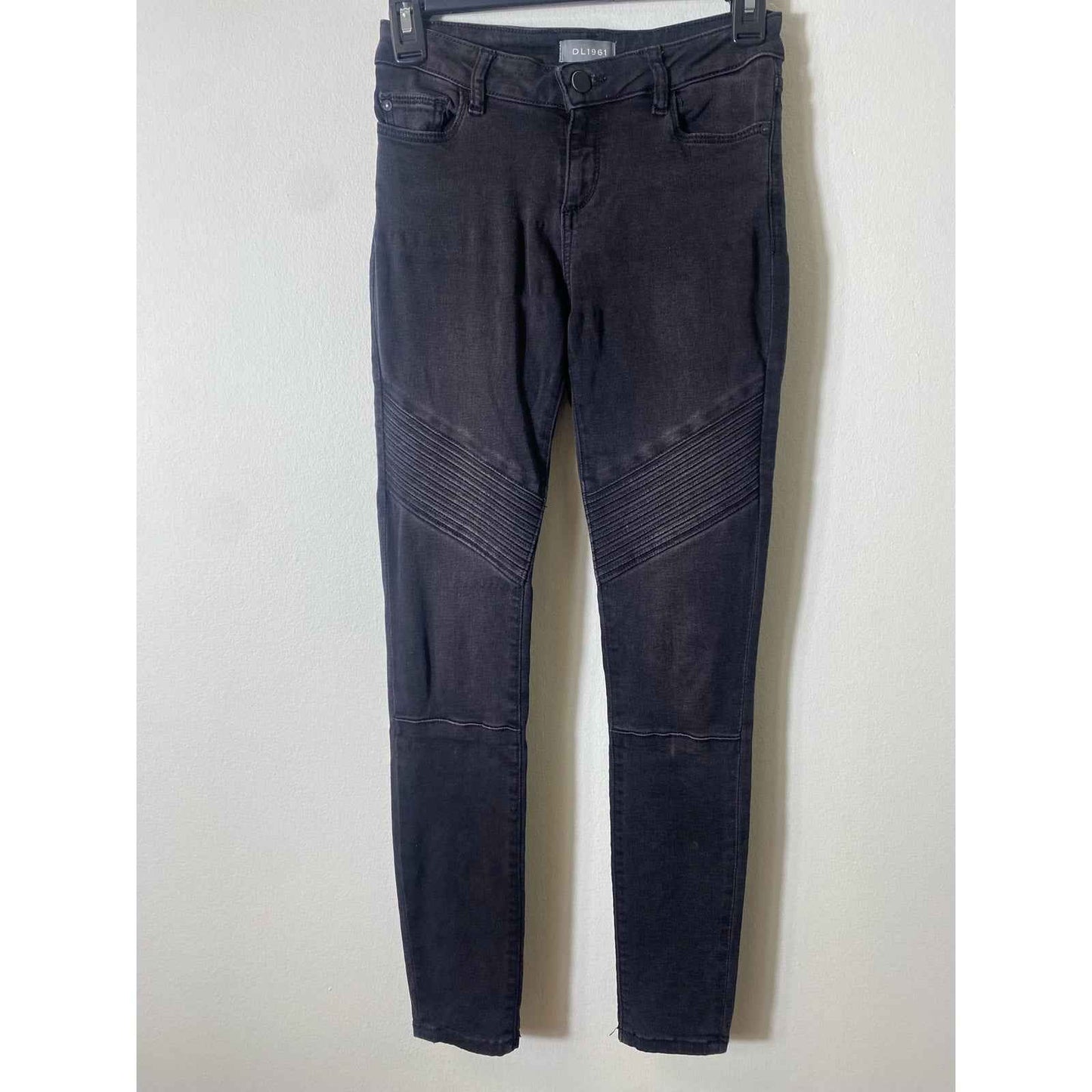 Girls DL1961 Faded Black Moto Skinny Jeans Sz 12