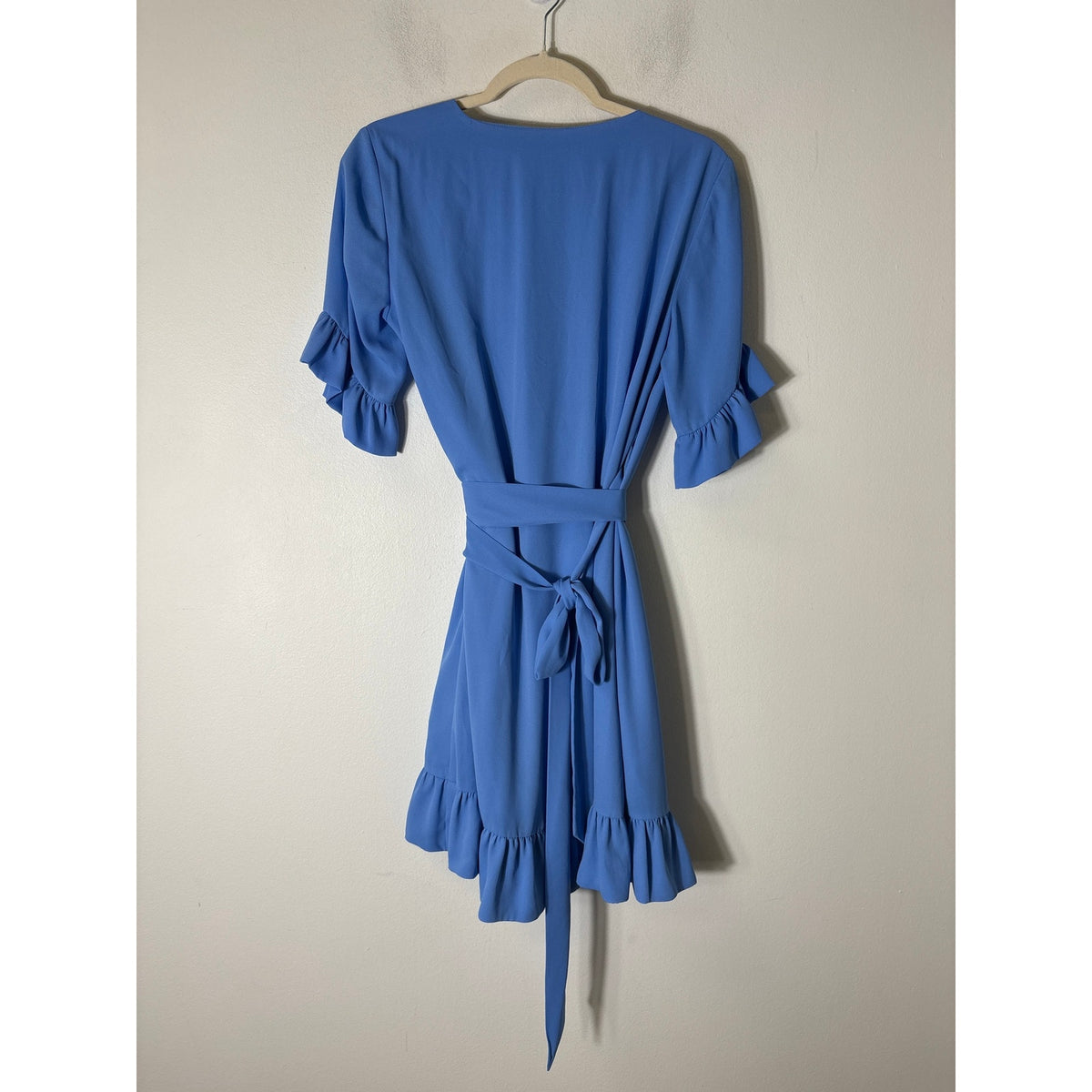 Gianni Bini Blue Knee Length Wrap Dress Sz S