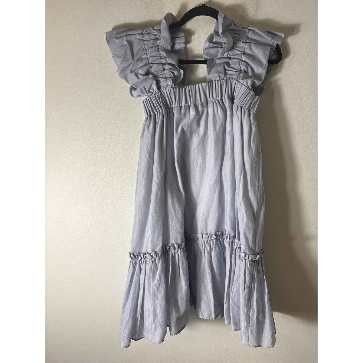 Inclan Studio Houston Powder Blue Ruffle Mini Dress Sz S