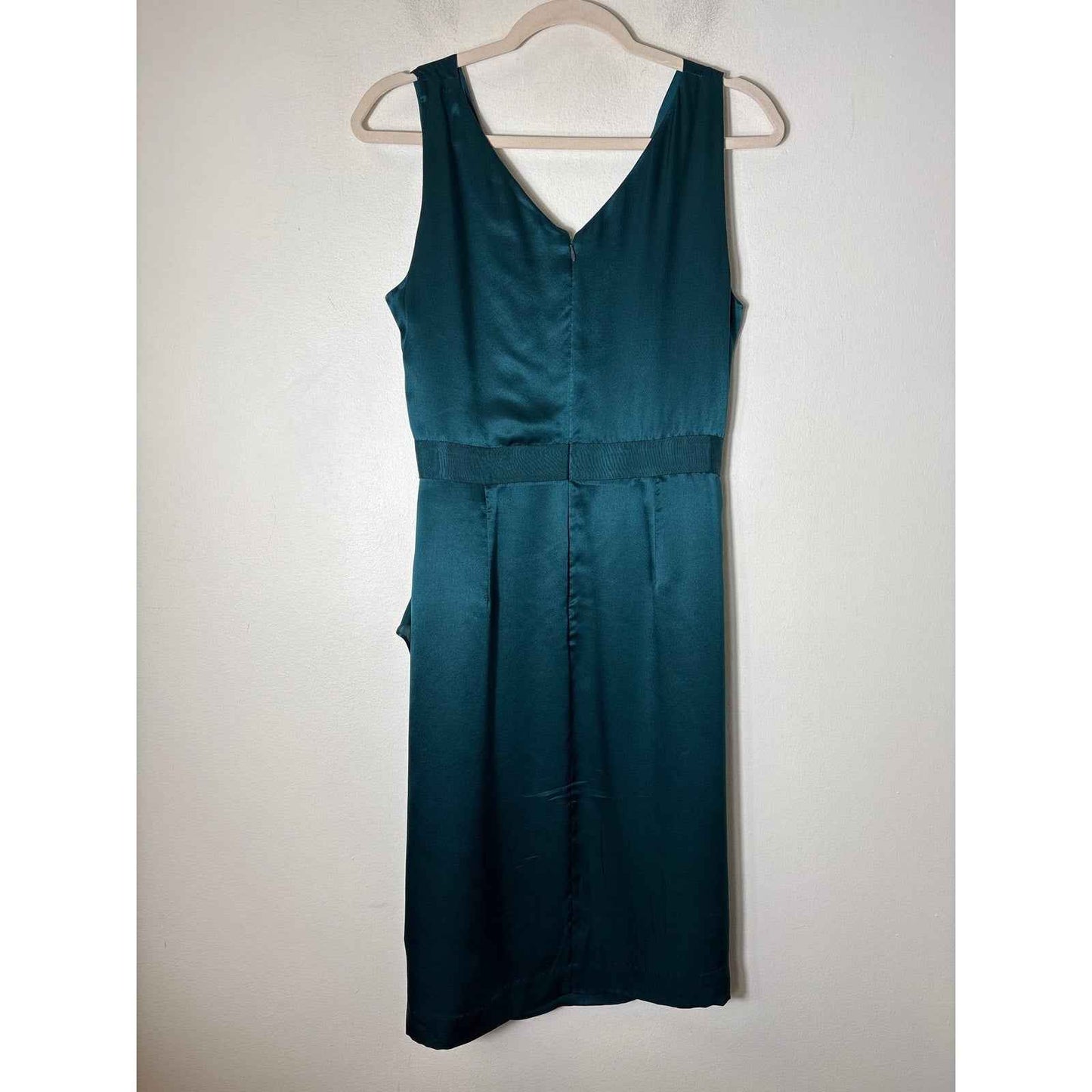 Banana Republic Emerald Green Sleeveless Silk Midi Dress Sz 8