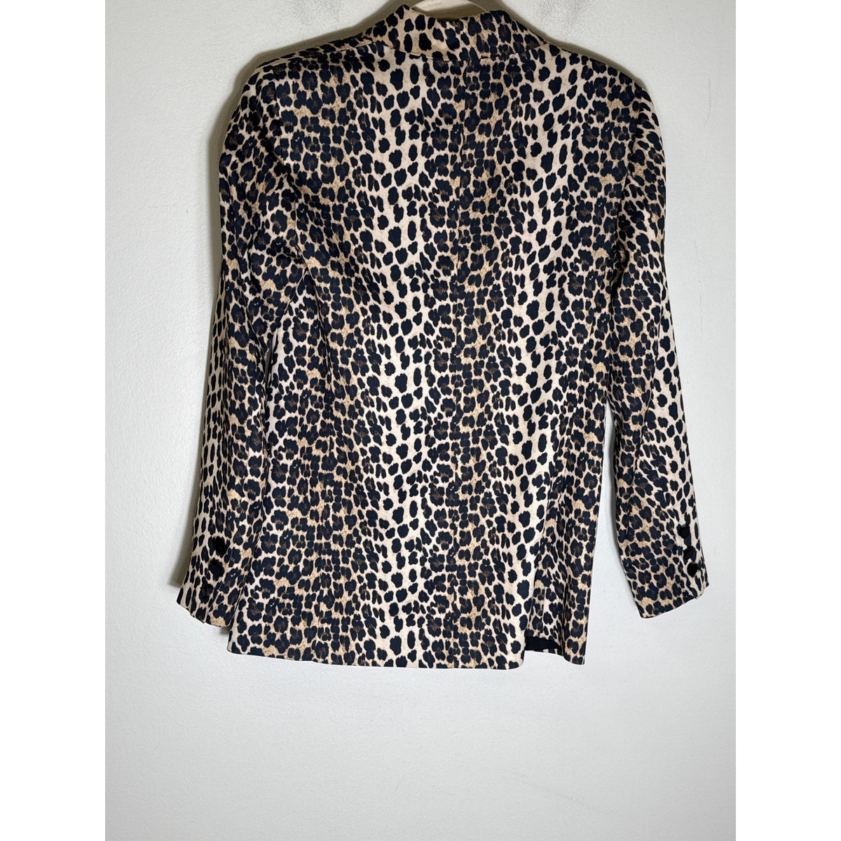 Topshop Tan Cheetah Print Long Sleeve One Button Blazer Sz 2
