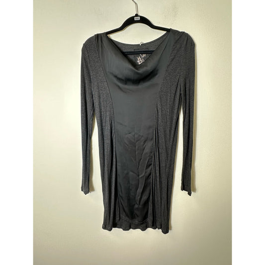 Luisa Cerano Charcoal Bodycon Cowl Neck Knit Dress Sz 10