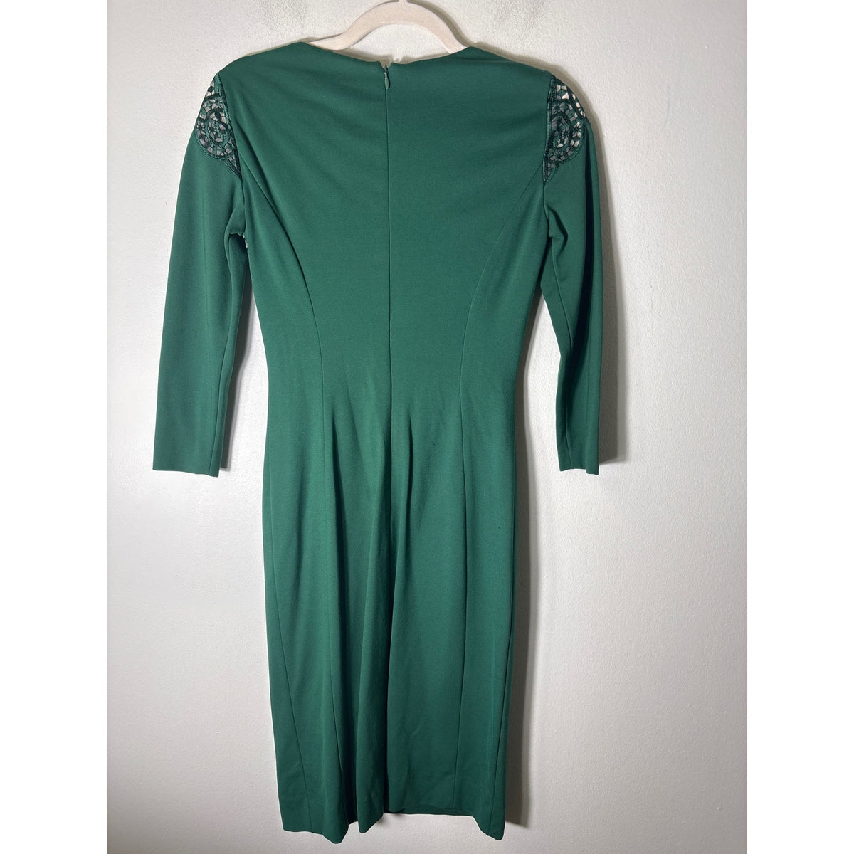 Antonio Melani Green Long Sleeve Midi Sheath Dress Sz 0