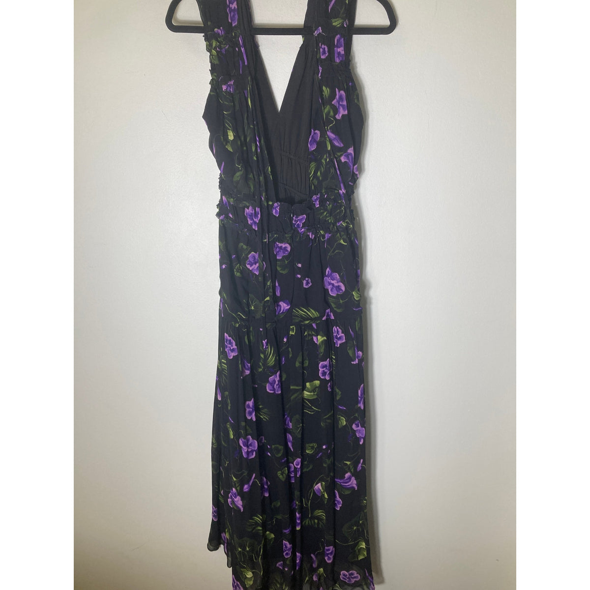 Karina Grimaldi Black Sleeveless Deep V-Neck Maxi Dress Sz M