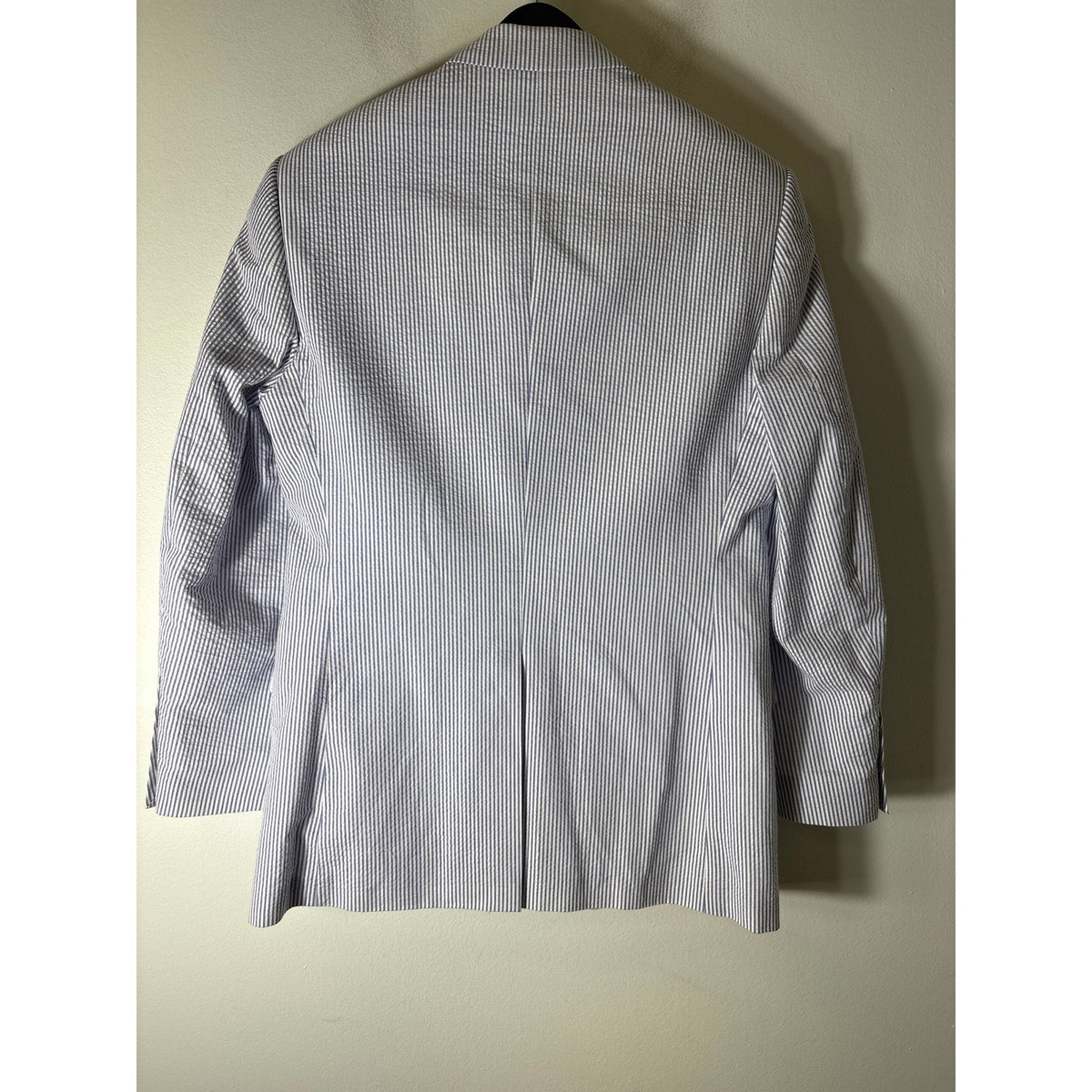 Mens Saddlebred Blue and White Seerucker Jacket Sz 38R