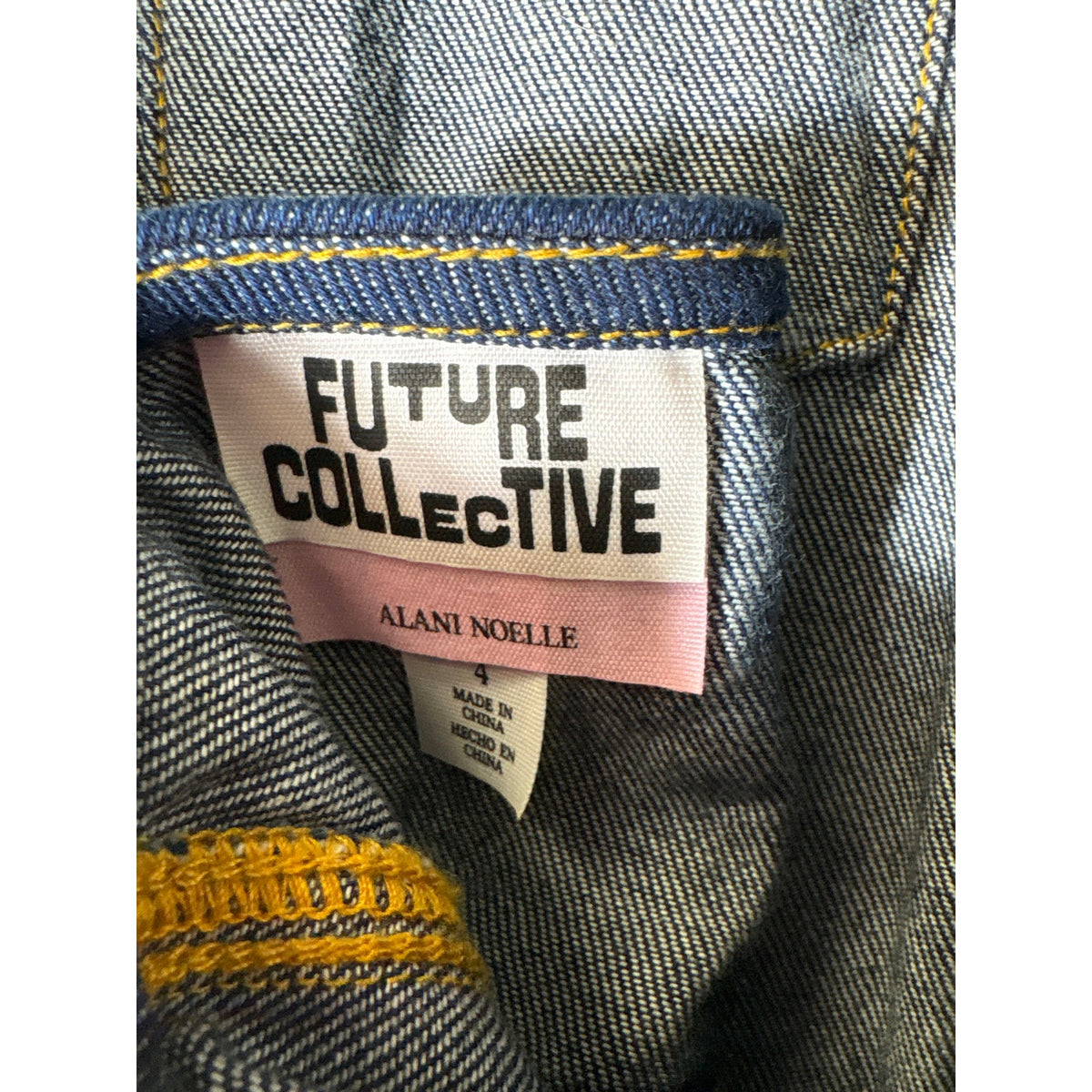 Future Collective Dark Denim Halter Knee Length Dress sz 4