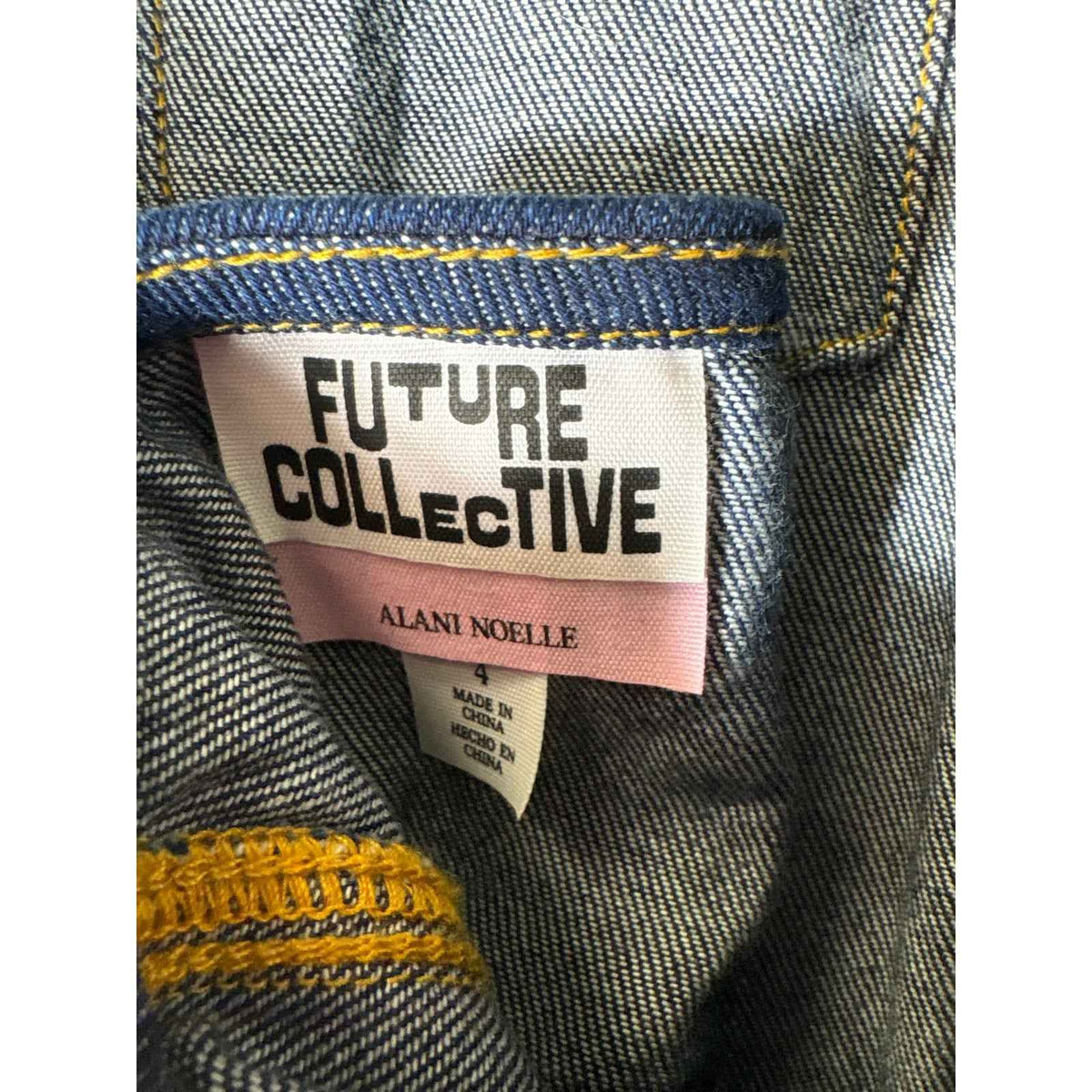 Future Collective Dark Denim Halter Knee Length Dress sz 4
