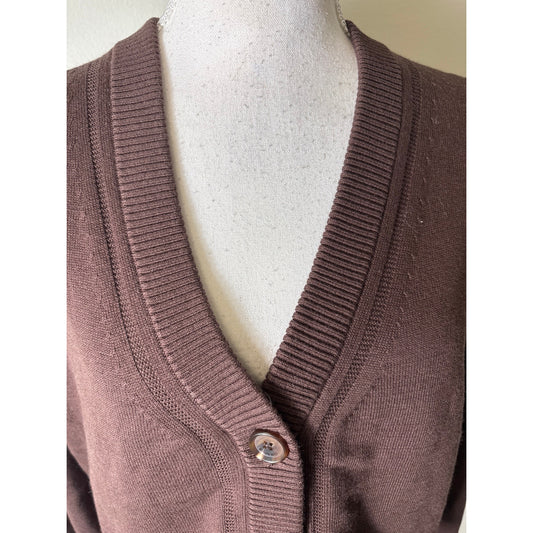 Simkhai Brown V Neck Cardigan Sz S