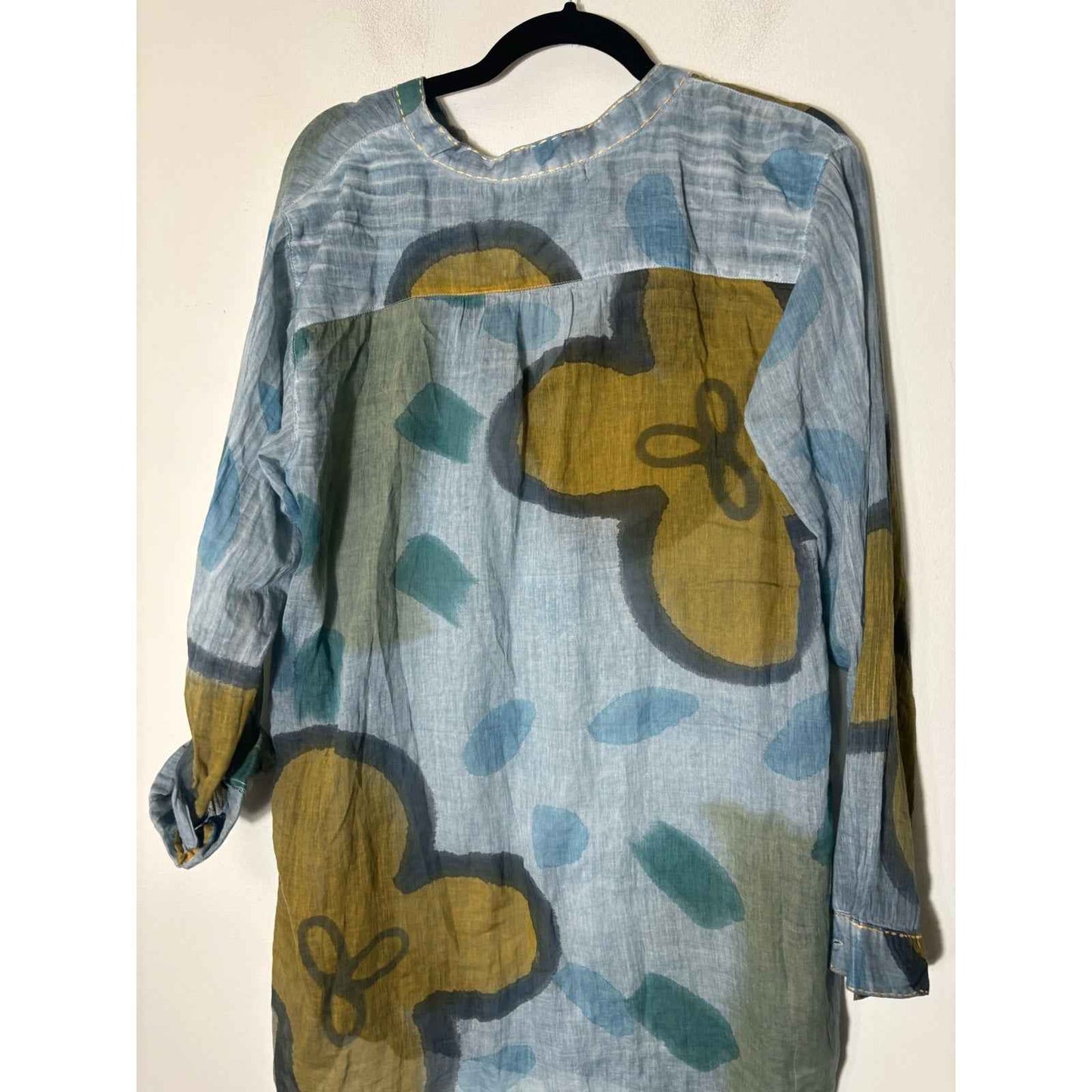 Dolma Blue Gauzy Tunic Dress Sz L