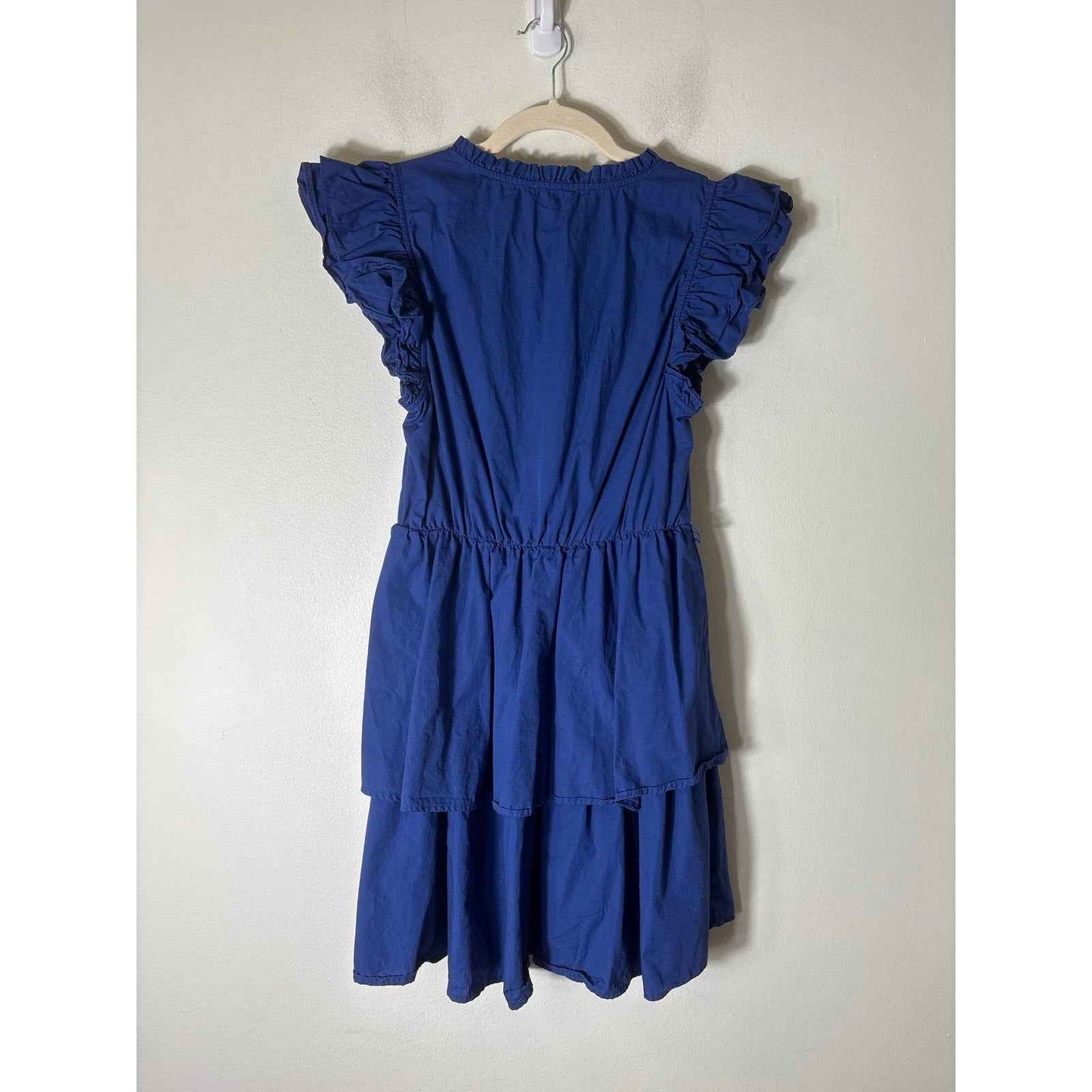 Sugar Lips Royal Blue Flutter Sleeve Cotton Mini Dress Sz S