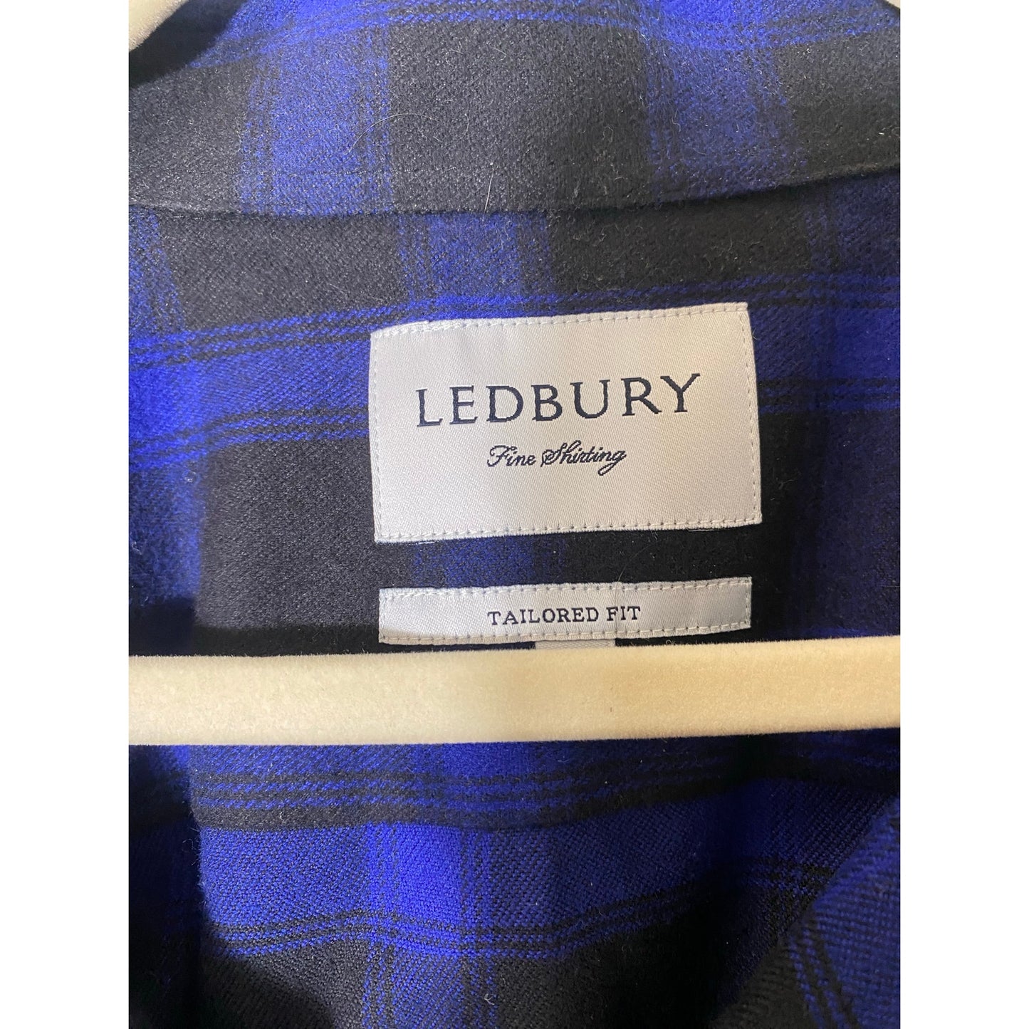 Ledbury Blue Black Flannel Shirt Sz 16