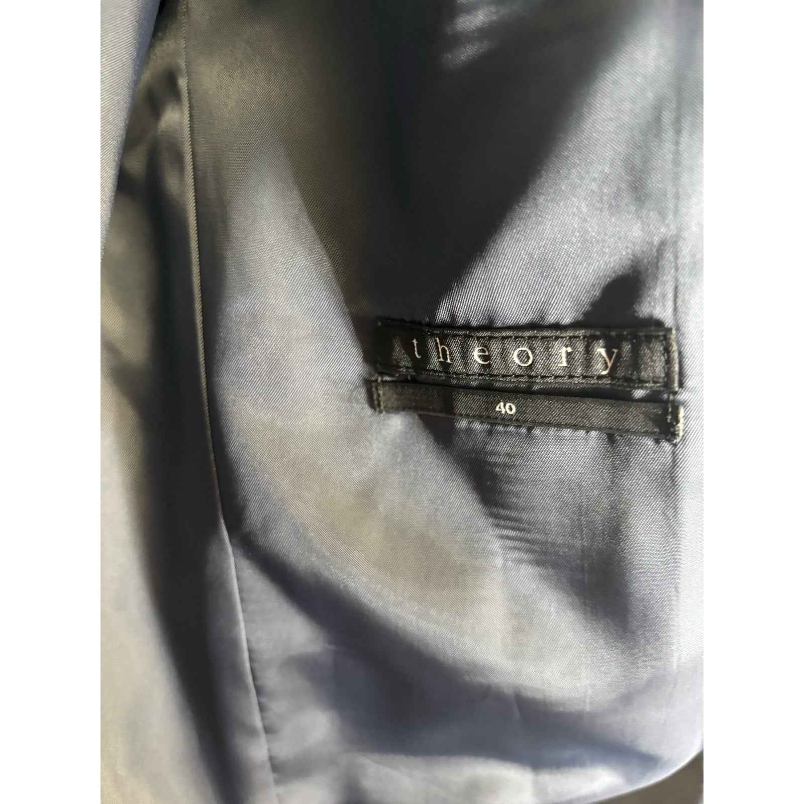 Men's Theory Bluish Gray Long Sleeve Dress Coat Sz 40