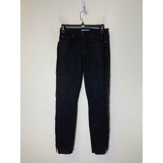 7 For All Mankind Black Stretch Skinny Ankle Jeans Sz 26