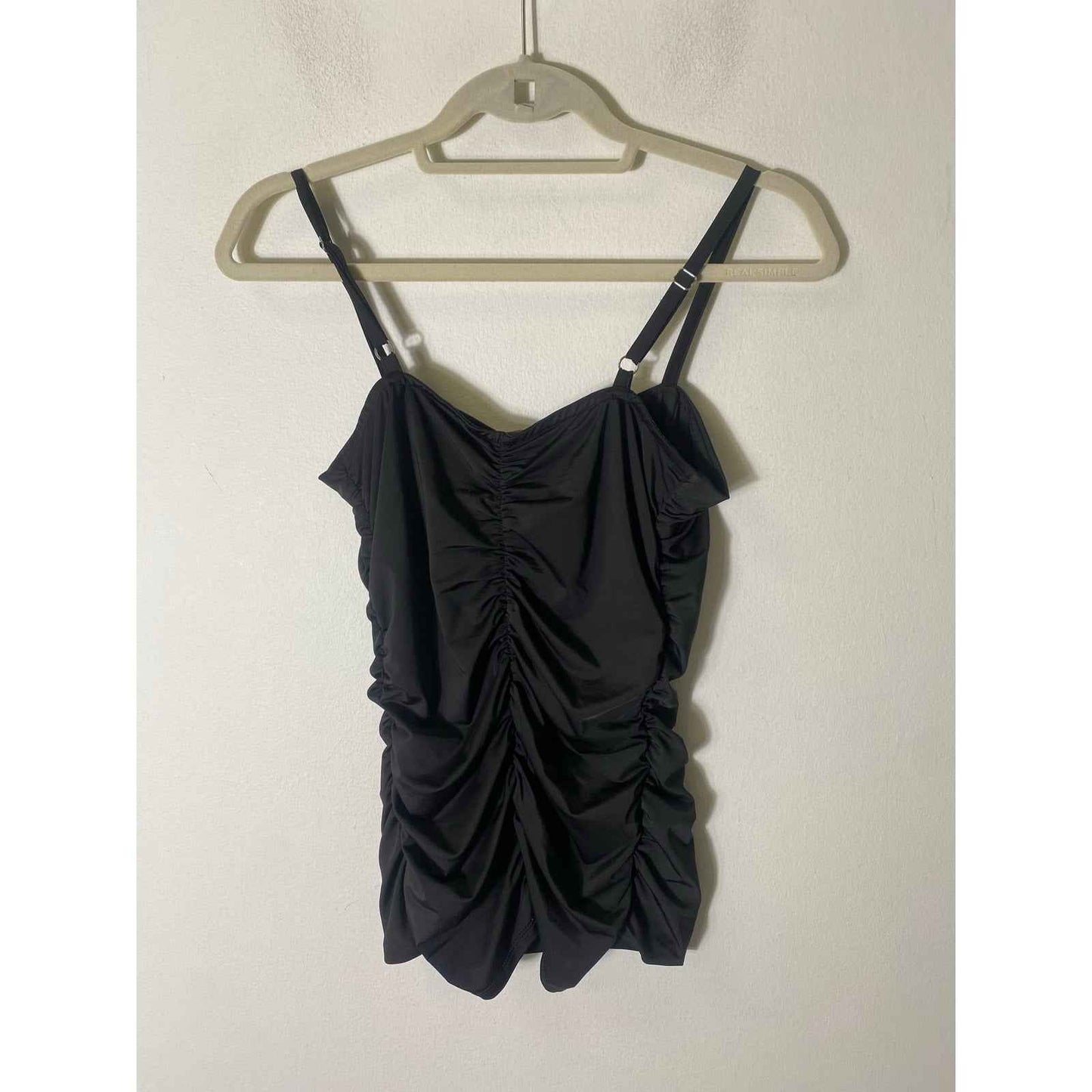 Boston Proper Black Ruched Tankini Sz XS