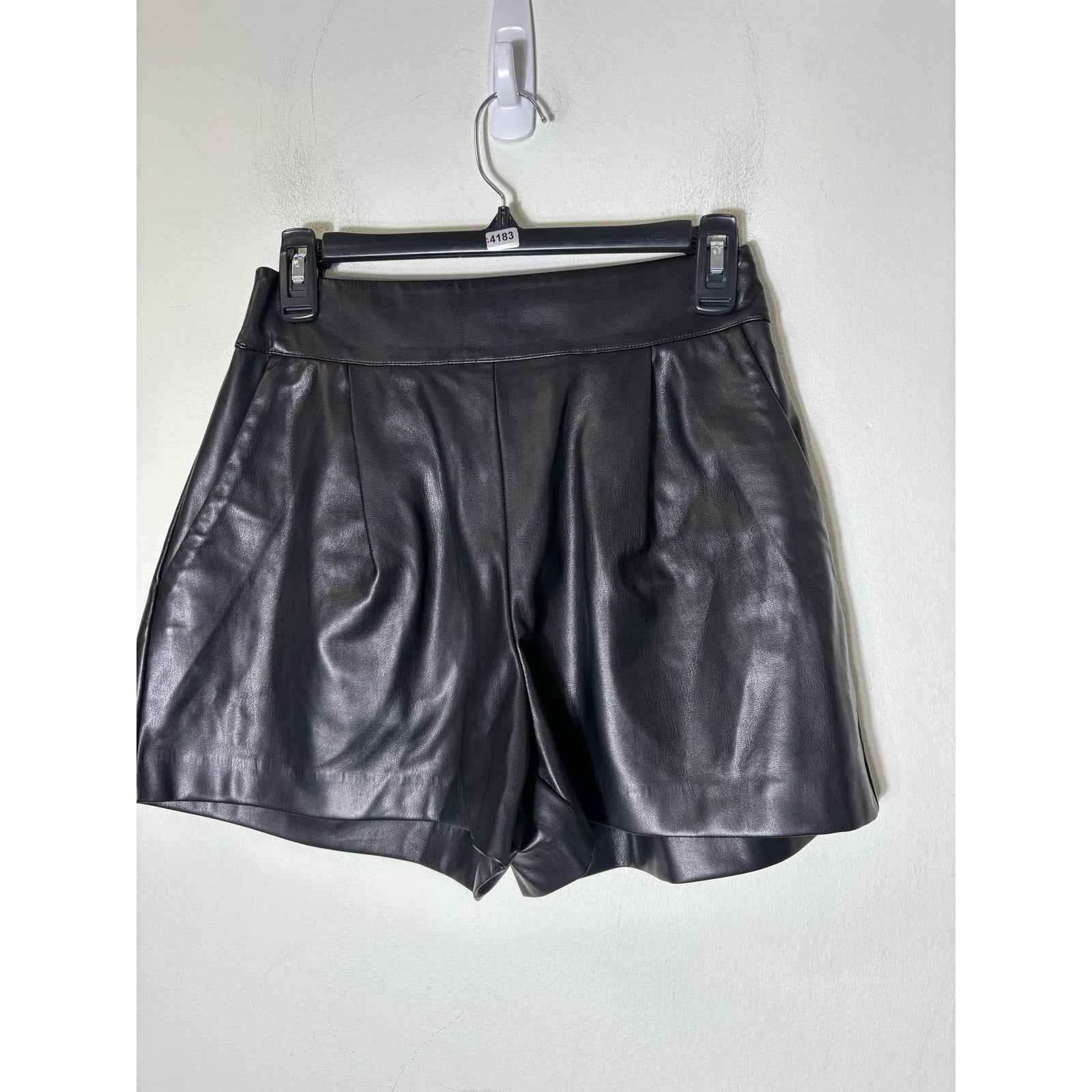 Susana Monaco Faux Leather Black Shorts Sz XS