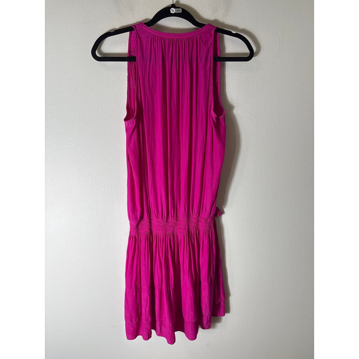 Ramy Brook Hot Pink Sleeveless Layered Ruffle Knee Length Dress Sz M