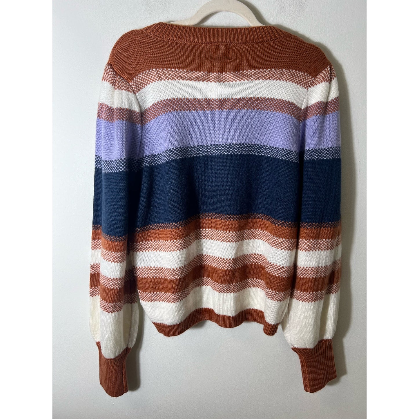 Shop the Mint Purple Orange Long Sleeve Stripe Sweater Sz XL