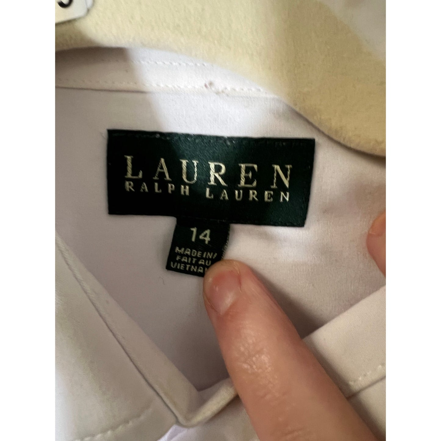 Ralph Lauren Boys White Long Sleeve Button Down Shirt 14