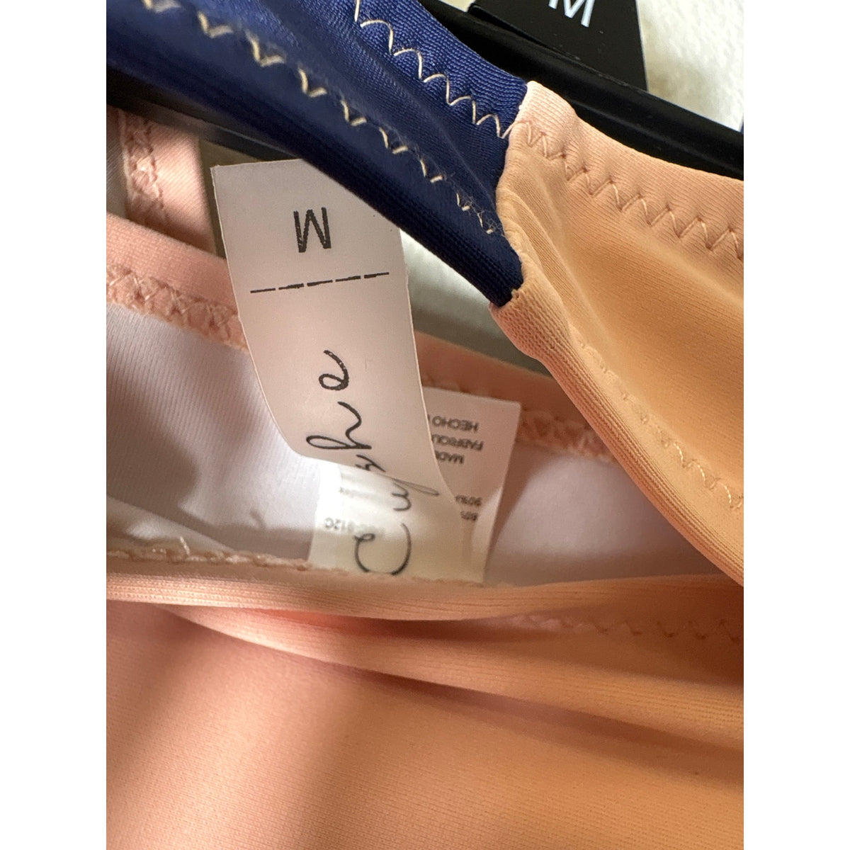 Cupshe Navy and Blush Two Picece Swim Suit Sz m