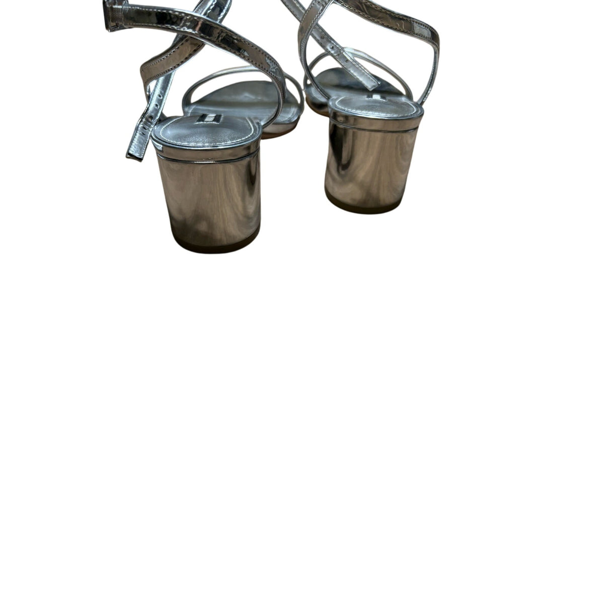 Nine West Silver Strappy Heels Sz 9