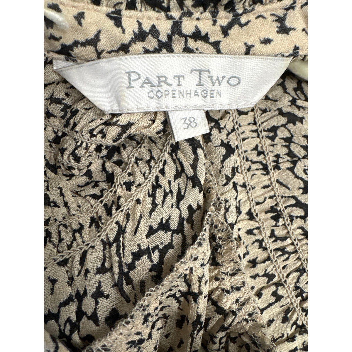 Part Two Tan and Brown Fanny Blouse Sz 38